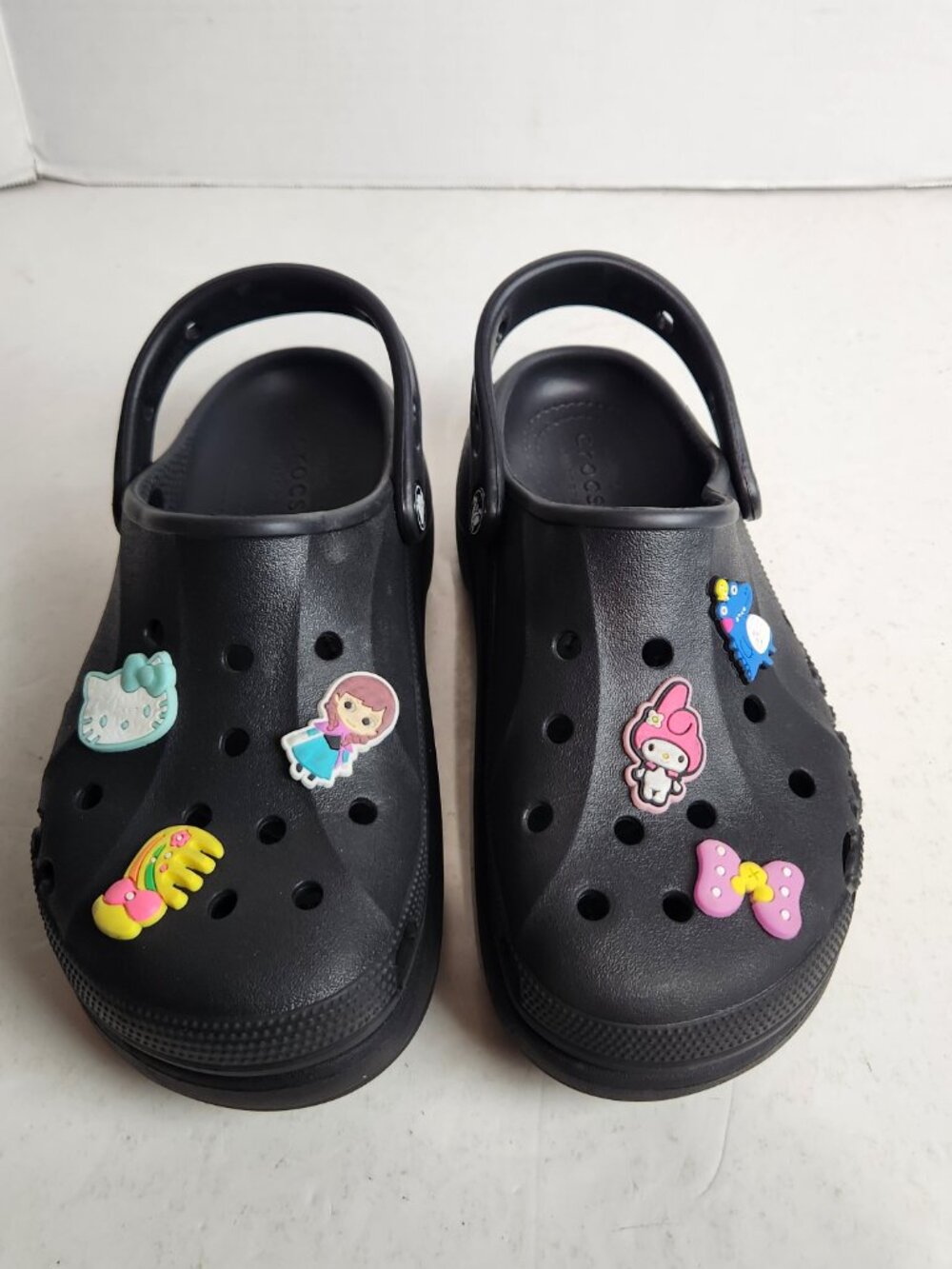 Crocs Baya Platform Clog Black Slip On Sandals Women's Size 8